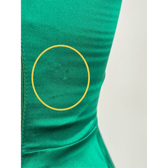 Amanda Uprichard Womens Dolores One-Shoulder Cut-Out Mini Dress Green Size XS - Picture 12 of 12